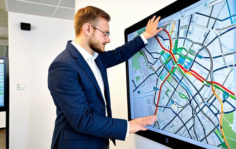 스마트 시티 개발자 - Smart City Planner at Work**

A dedicated urban planner, fully clothed in appropriate professional a...