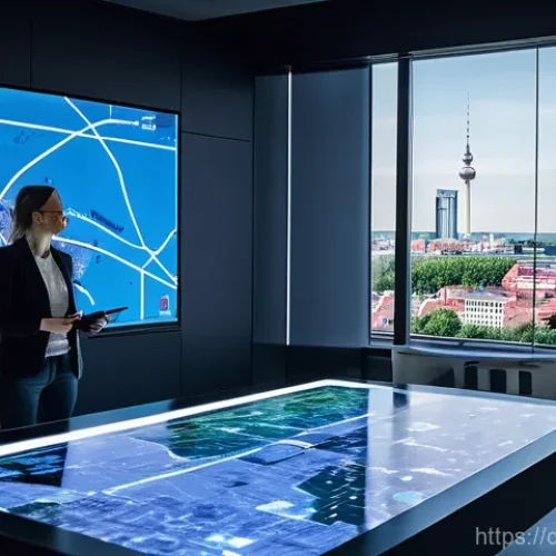 도시 공학 빅데이터 분석가 - **Prompt 1: Urban Data Heartbeat and Planning Hub**
    A high-angle shot capturing a modern, state-...