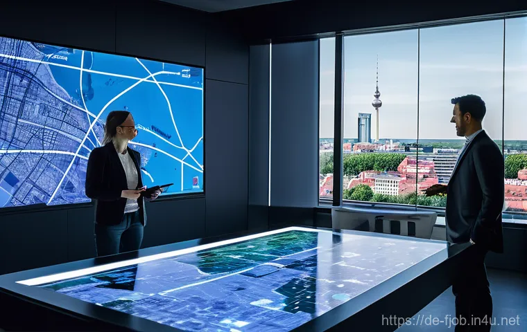 도시 공학 빅데이터 분석가 - **Prompt 1: Urban Data Heartbeat and Planning Hub**
    A high-angle shot capturing a modern, state-...