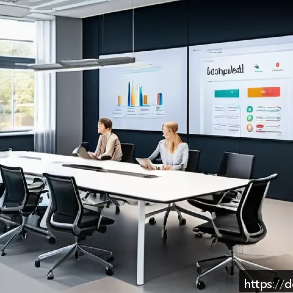 AI 감성 컴퓨팅 전문가 - A modern German office environment with diverse professionals interacting around a conference table,...