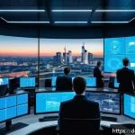 Home 19 AI 기반 사이버 범죄 대응 전문가 - A futuristic cybersecurity operations center in Germany with diverse professionals monitoring large ...